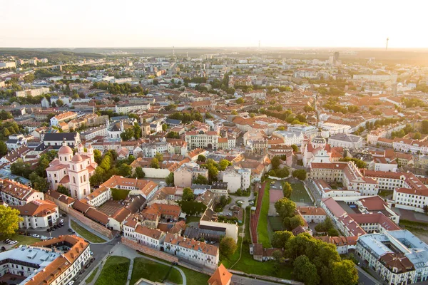 Aerial View Vilnius Old Town One Largest Surviving Medieval Old — Foto Stock