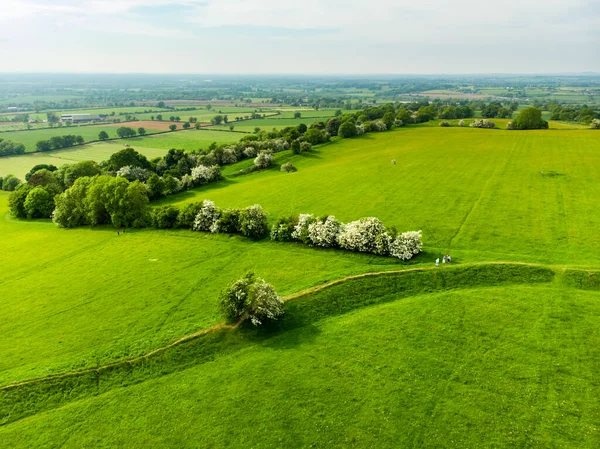 Aerial View Endless Lush Pastures Farmlands Ireland Beautiful Irish Countryside — Stock Photo, Image