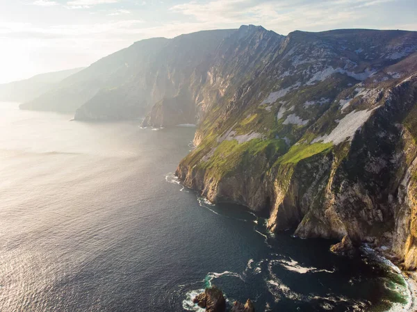 Slieve Ligi Rlanda Nın Yüksek Deniz Kayalıkları Muhteşem Costal Sürüş — Stok fotoğraf