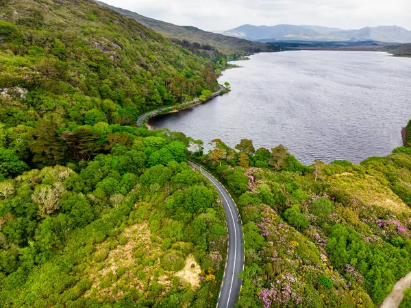 Road Winding Connemara Region Ireland Scenic Irish Countryside Landscape View — Stok fotoğraf
