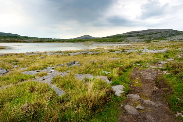 Θεαματικό Τοπίο Της Περιοχής Burren Της Κομητείας Κλερ Ιρλανδία Εκτεθειμένος — Φωτογραφία Αρχείου