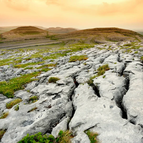 Spectacular Landscape Burren Region County Clare Ireland Exposed Karst Limestone — Foto de Stock