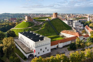 Aerial view of Vilnius Old Town, one of the largest surviving medieval old towns in Northern Europe. Summer landscape of UNESCO-inscribed Old Town of Vilnius, Lithuania