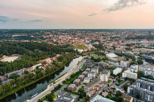 Luchtfoto Van Vilnius Old Town Een Van Grootste Overgebleven Middeleeuwse — Stockfoto