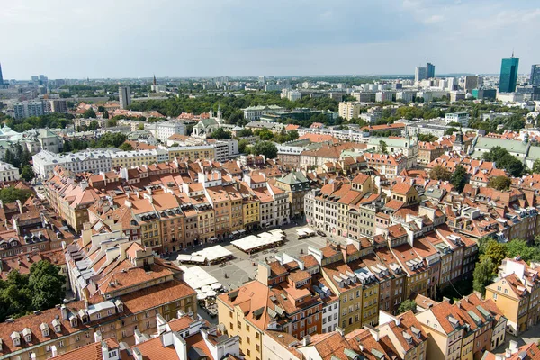 Luftaufnahme Des Warschauer Altstädter Marktplatzes Der Während Des Zweiten Weltkriegs — Stockfoto