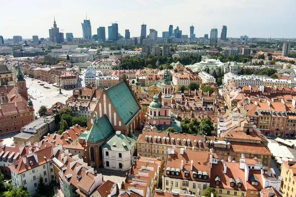 Aerial View Warsaw Old Town Which Completely Destroyed World War — Stock Photo, Image