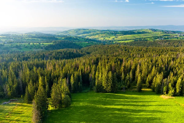 Flygfoto Över Tatrabergen Tagna Från Bergskedjan Gubalowka Höga Berg Och — Stockfoto