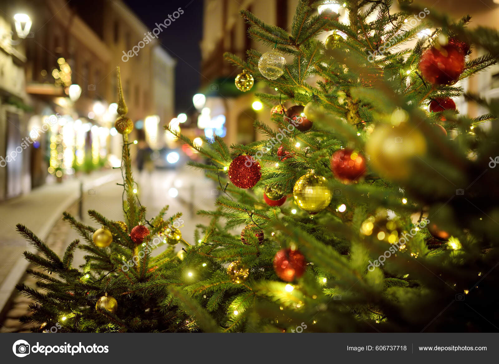 Narrow Streets Vilnius Old Town Decorated Christmas Christmas ...