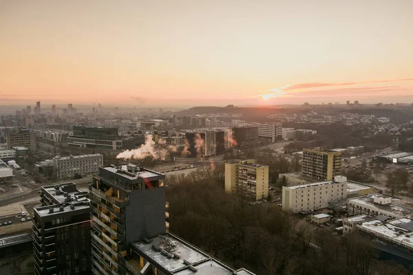 Scenic Vilnius Stad Panorama Winter Zirmunai Wijk Van Een Stad — Stockfoto