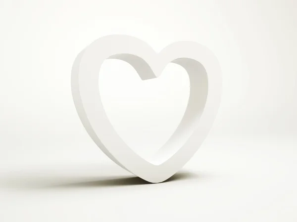 Cuore bianco — Foto Stock