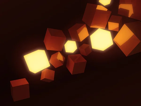 Cubes orange fond foncé — Photo