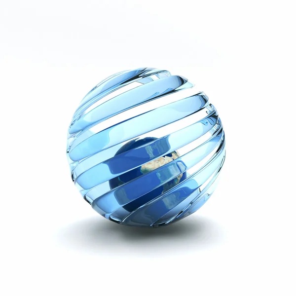 Glass abstract symbol with Earth — Stock Photo, Image