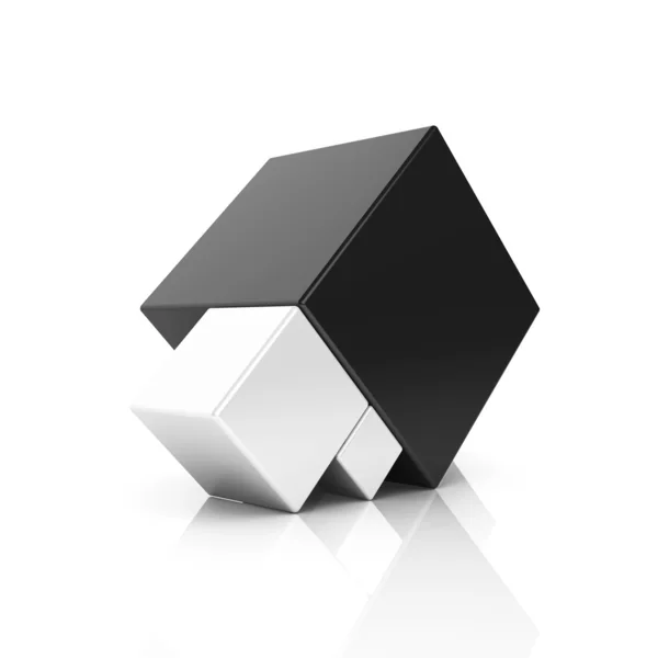 Abstract black business symbol with 3 cubes — 图库照片