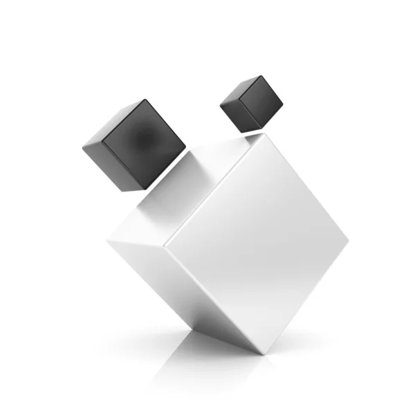 Abstract black business symbol with 3 cubes — Stockfoto