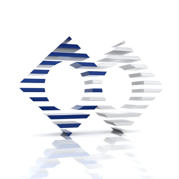 Abstract blue business symbool met 2 elementen — Stockfoto