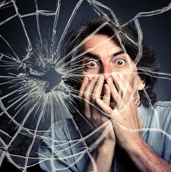 Scared adult man — Stock Photo, Image