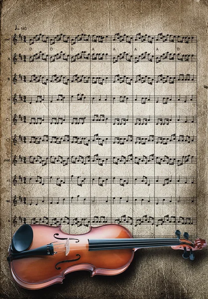 中提琴乐谱背景上 — 图库照片