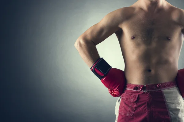 Boxer wearing a glove — Stock Photo, Image