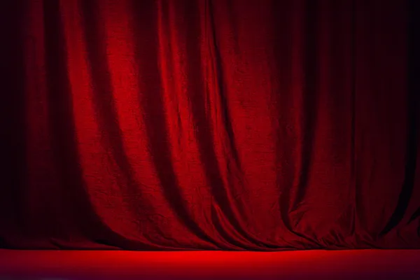 Red curtain and scene — Stock Photo, Image