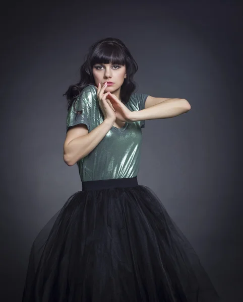 Woman in black skirt — Stock Photo, Image