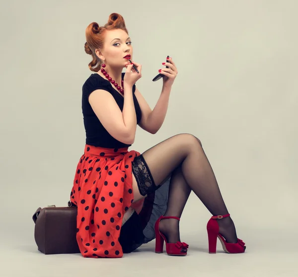 Woman in retro style — Stock Photo, Image