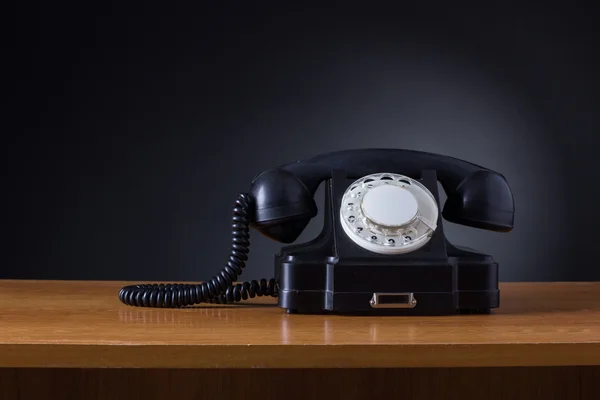 Black retro phone — Stock Photo, Image