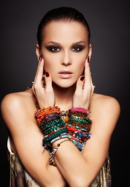 beautiful woman in bracelets
