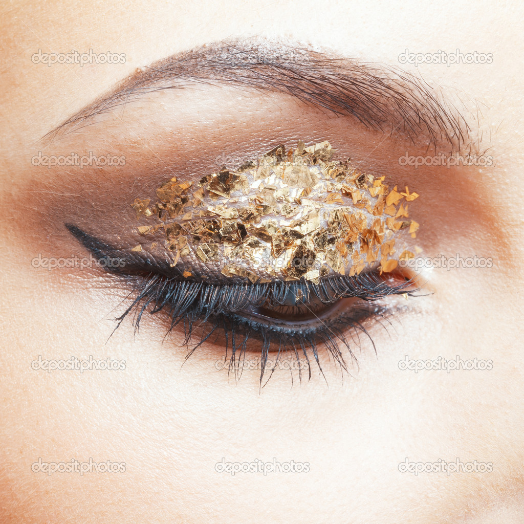 Golden Eye Makeup Stock Photo C Zastavkin