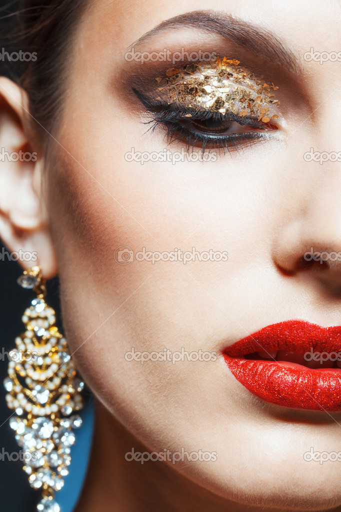 Golden Eye Makeup Stock Photo C Zastavkin