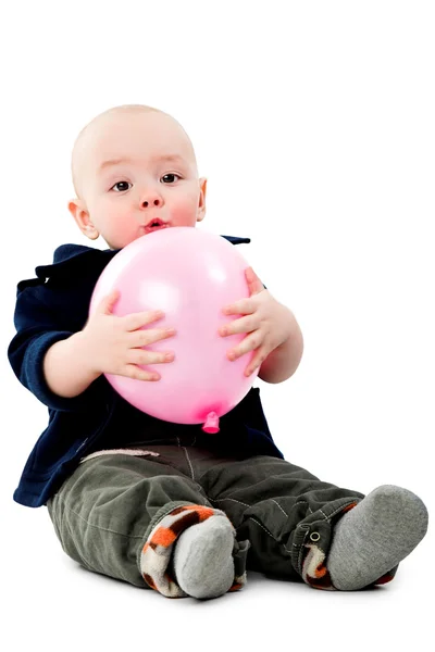 Pojke med ballong — Stockfoto