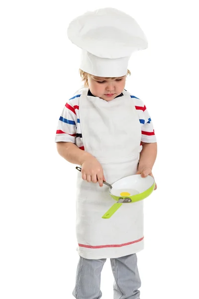 Młody kucharz na białym tle — Zdjęcie stockowe