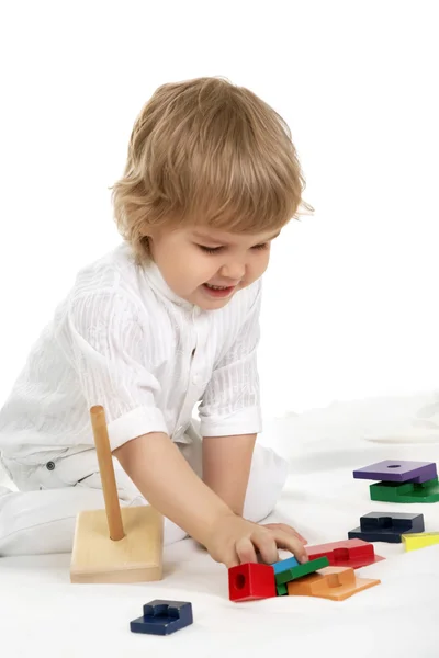 Boy with pyramid — Stock Photo, Image