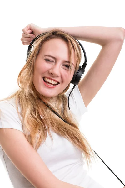 Woman with headphone — Stock Photo, Image