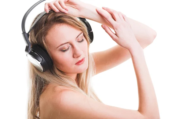 Woman with headphone — Stock Photo, Image