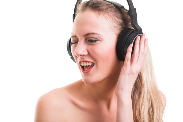 Woman with headphone — Stock Photo, Image