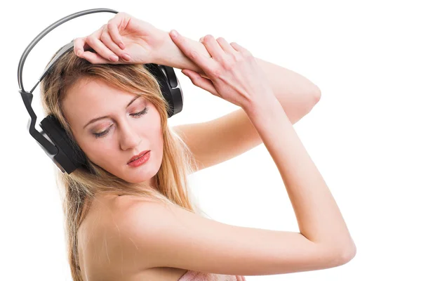 Woman with headphone — Stock Photo, Image