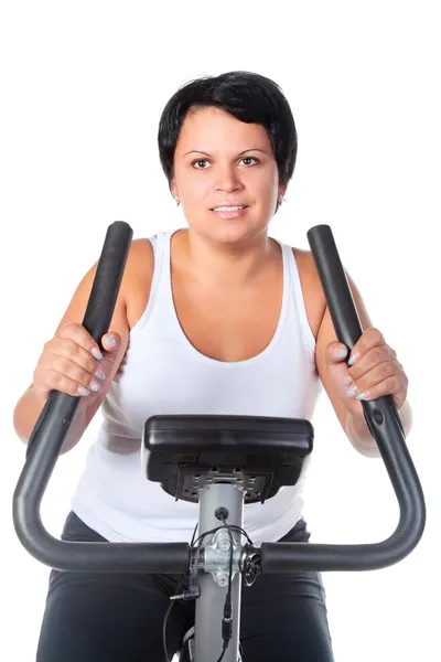 Fitness for fat woman — Stock Photo, Image