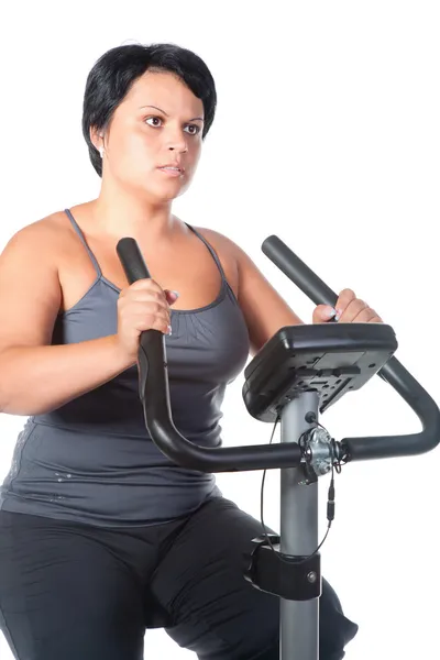 Fitness for fat woman — Stock Photo, Image