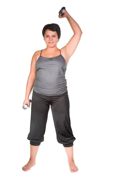 Fitness for fat woman — Stock Photo, Image