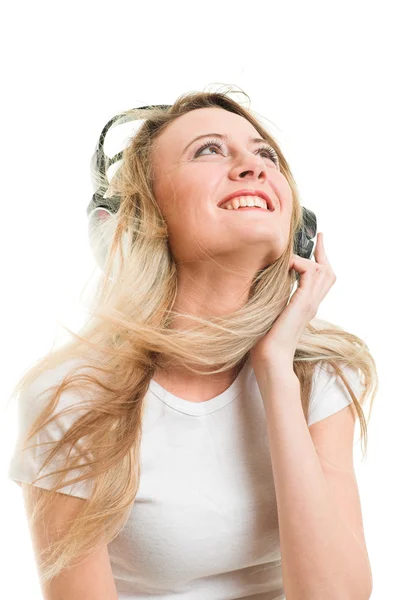 Mujer con auriculares — Foto de Stock