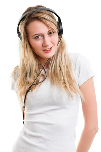 Woman with headphone — Stock Photo, Image