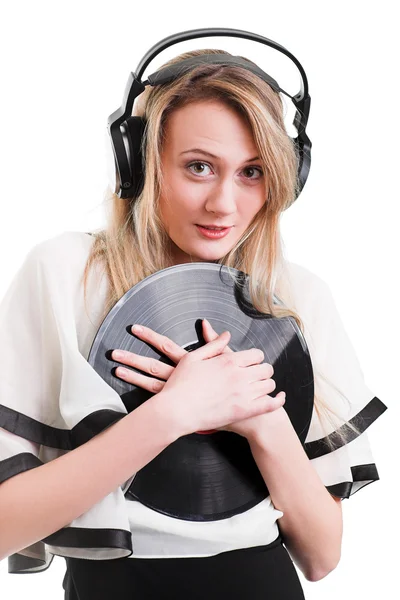 Woman with headphone — Stock Photo, Image