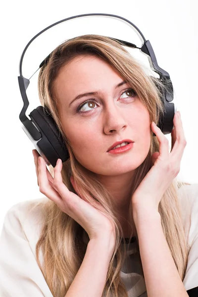 Woman with headphone — Stock Photo, Image
