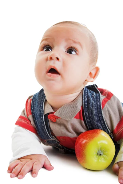 Ragazzo con mela — Foto Stock