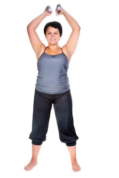 Fitness per donna grassa — Foto Stock