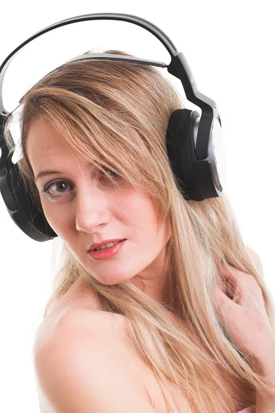 Woman with headphone — Stock Photo, Image