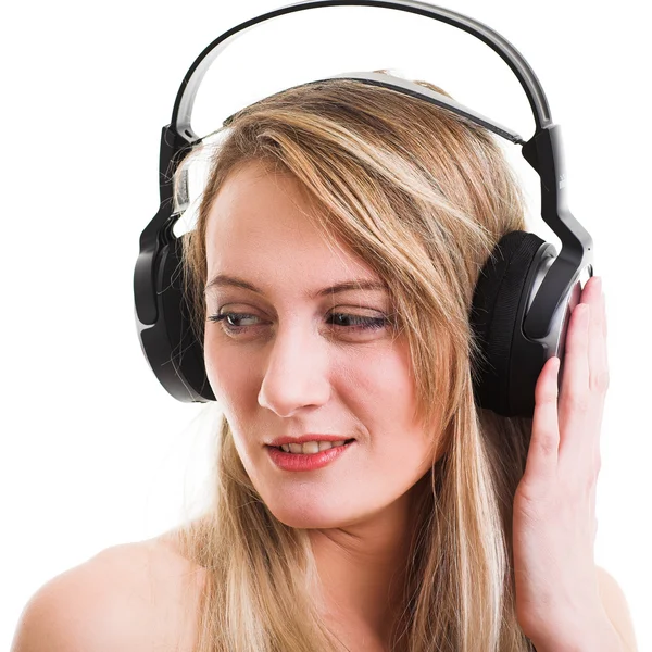 Woman with headphone — Stock Photo, Image