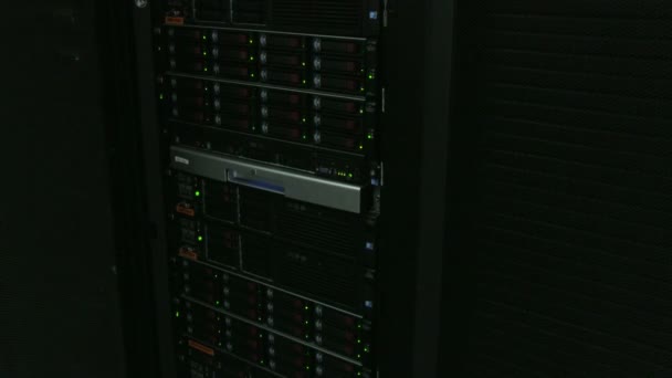 Man working in server room — Stock Video