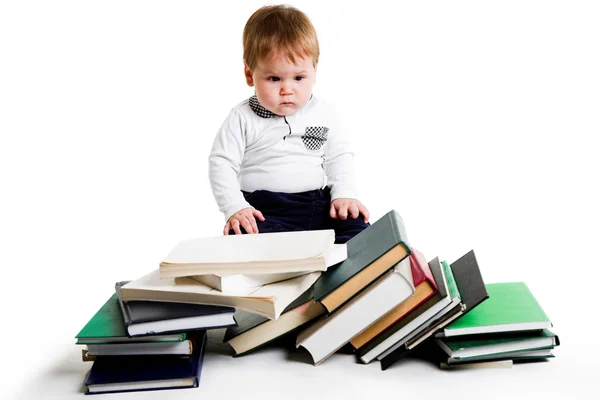 Menino com livros — Fotografia de Stock