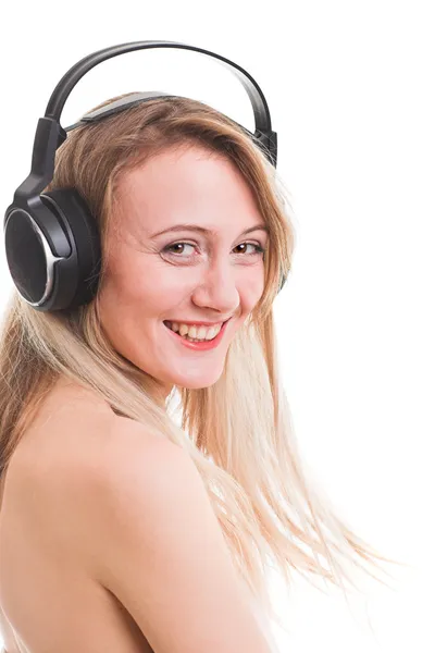 Woman with headphone — Stock Photo, Image